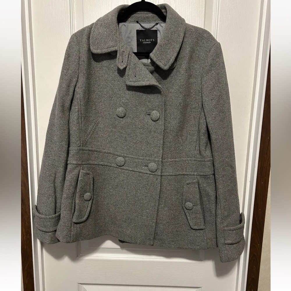 Talbots Women's Gray Peacoat - Size 14 EUC